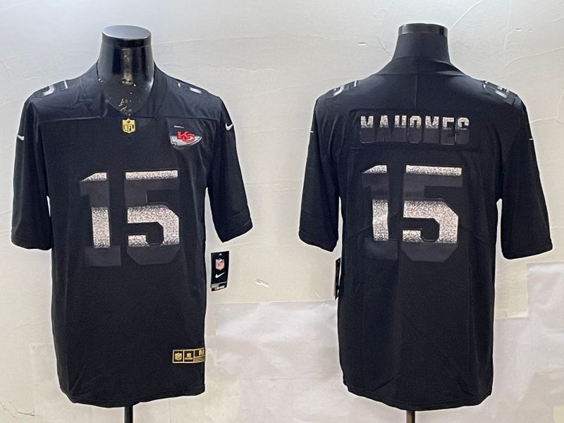 Men Kansas City Chiefs 15 Mahomes Black 2025 Nike Fashion Limited NFL Jersey style 2